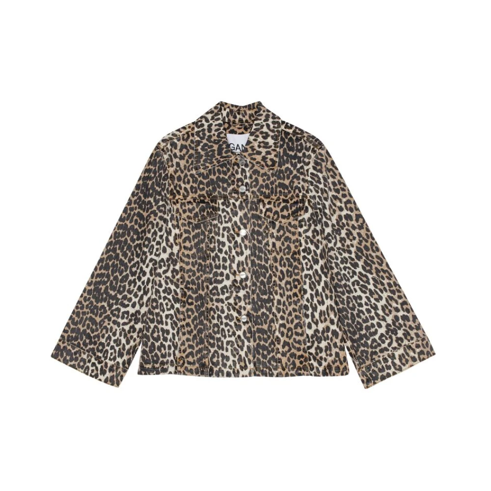 Ganni Dierenprint buitenkleding met zakken Brown Dames