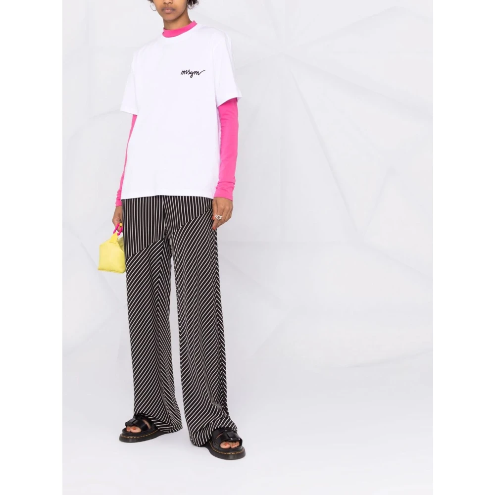 Msgm Casual Katoenen T-Shirt White Dames