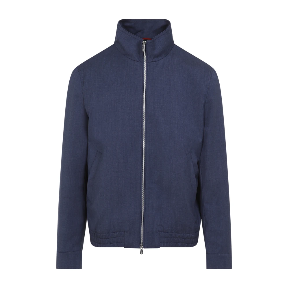 BRUNELLO CUCINELLI Blauwe Wollen Jas Ss25 Blue Heren