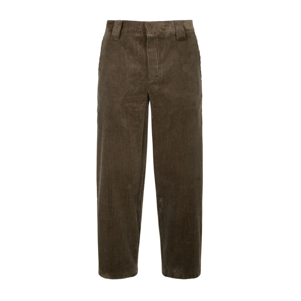 Golden Goose Ribfluwelen Broek Khaki Rechte Pijp Brown Heren
