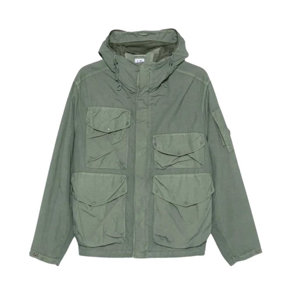 C.p. Company Men's Green Light Jackets, L, Flatt Nylon Goggle Jacket