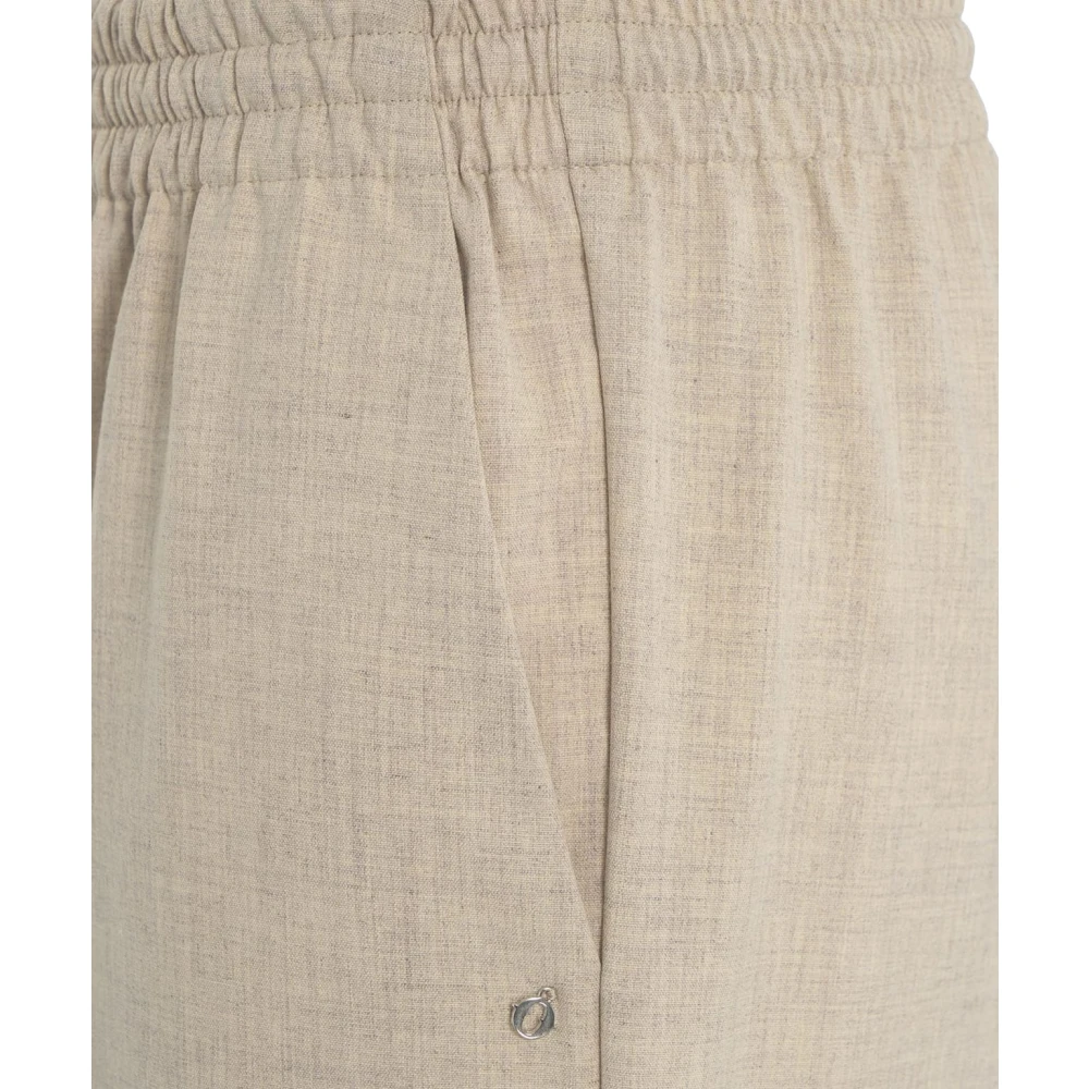 Ottod'Ame Beige Elastische Taille Broek Ss25 Beige Dames