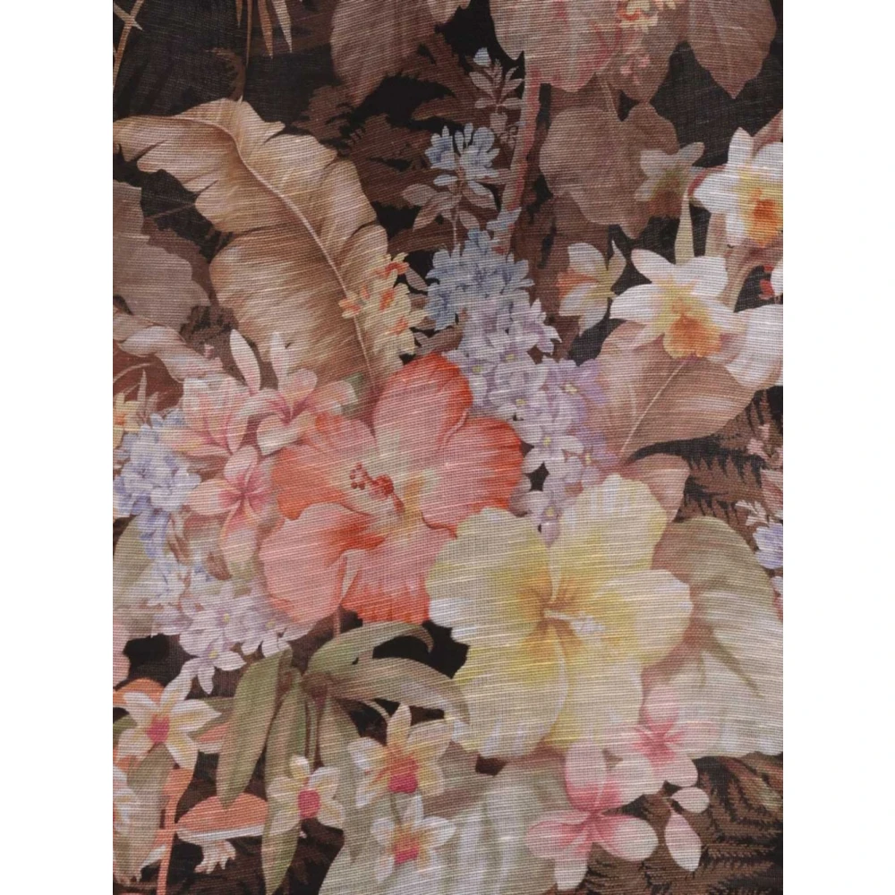 Zimmermann Bloemen Midi Jurk met Hartvormige Halslijn Multicolor Dames