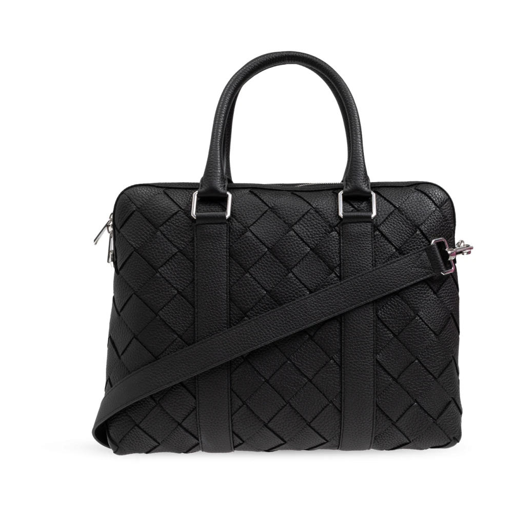 Bottega Veneta Leren aktetas Black Heren