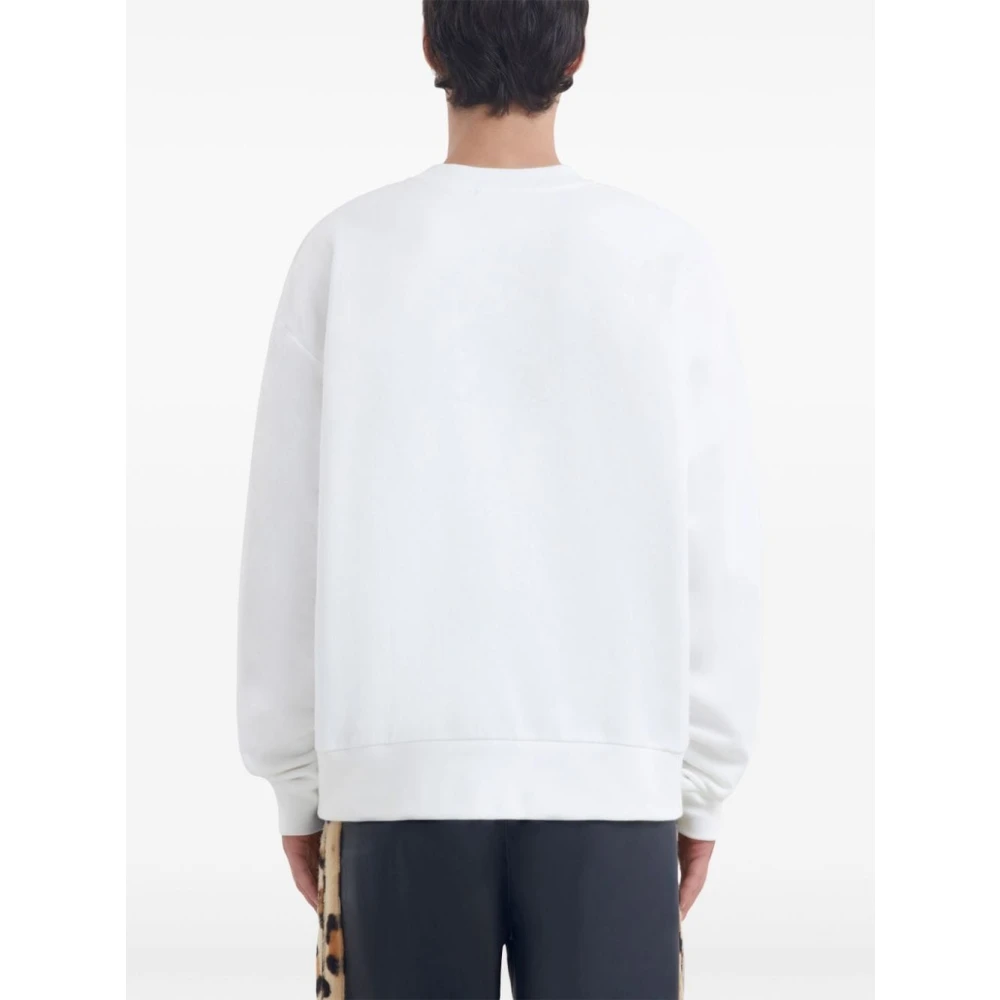 Marni Logo Appliqué Sweater White Heren