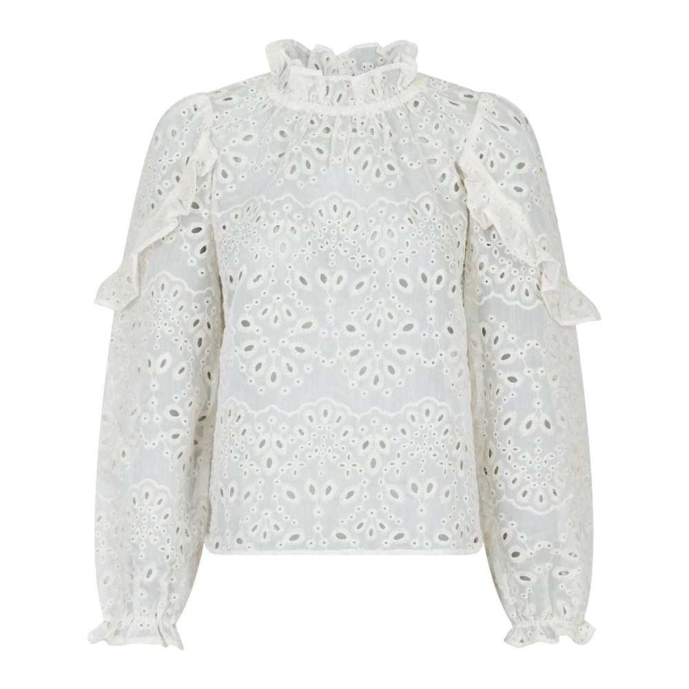 NEO NOIR Geborduurde Blouse Ivoor White Dames