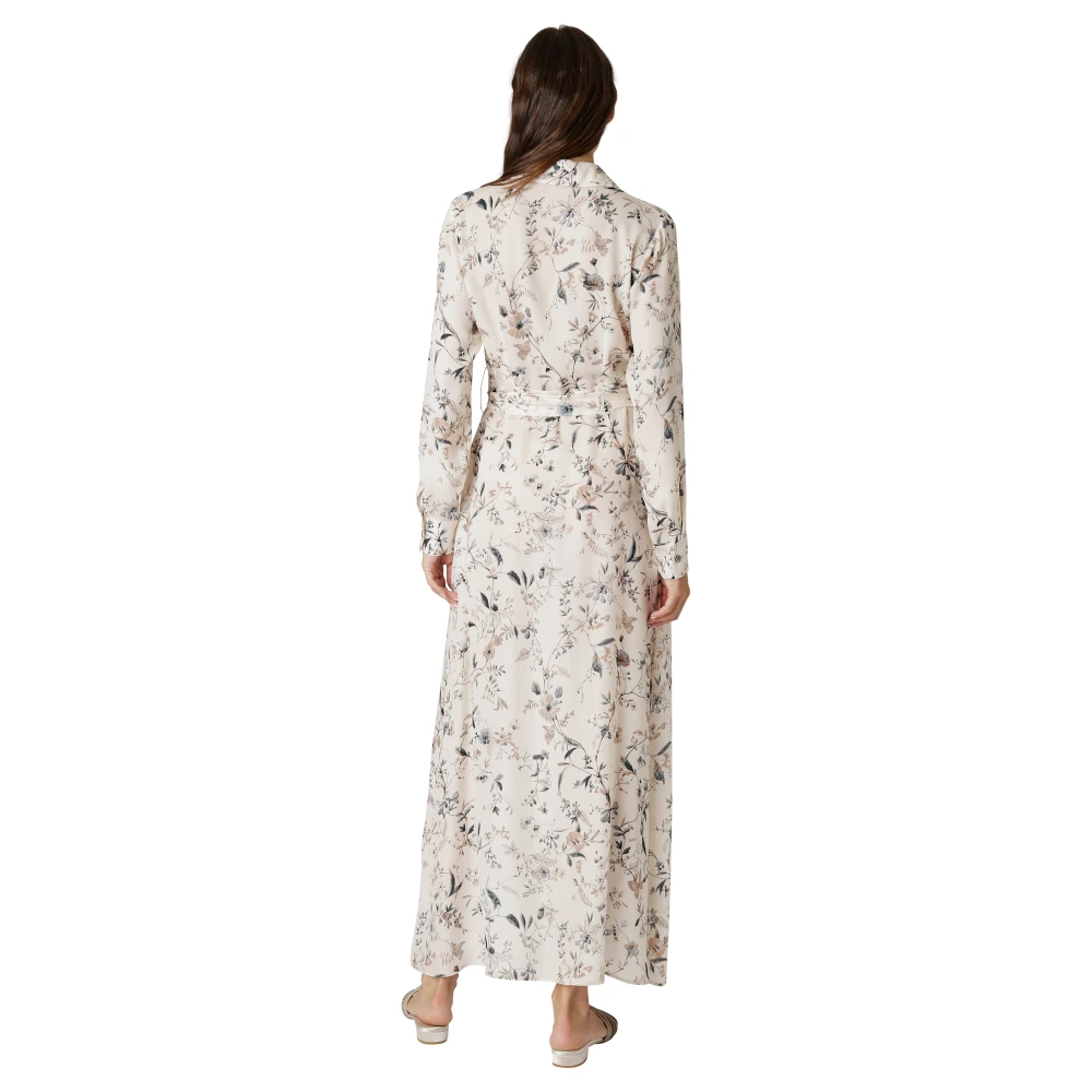 Eleventy Zijden Georgette Ramage Print Jurk Multicolor Dames