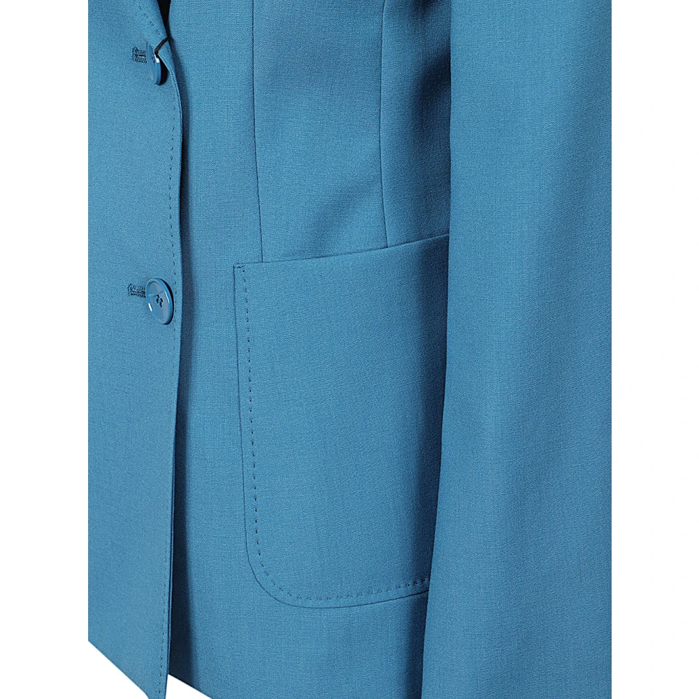Max Mara Weekend Dubbelbreasted wollen jas in avio Blue Dames
