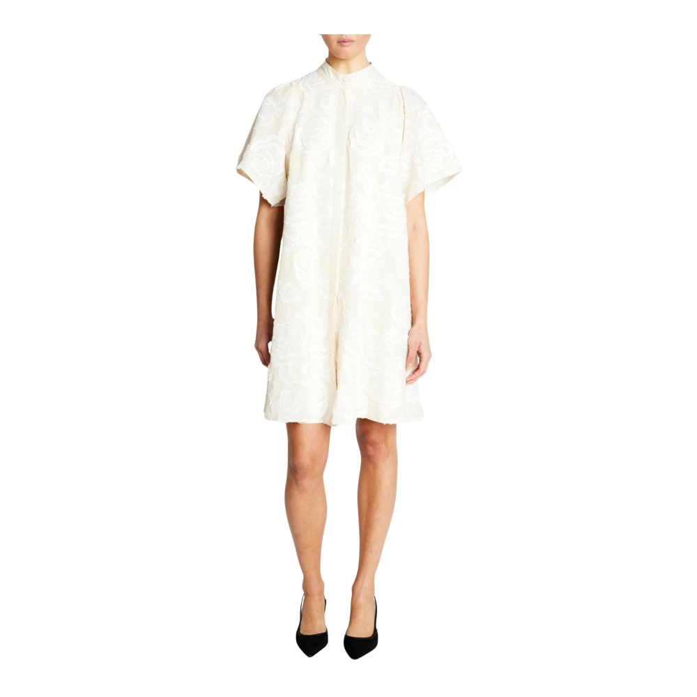 Bruuns Bazaar Elegante jurk met pofmouwen wit White Dames