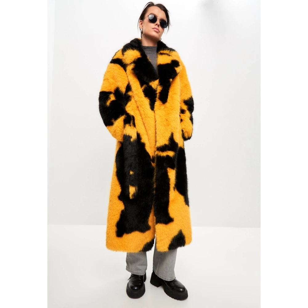 Cesare Gaspari Luxe Faux Fur Winterjas Yellow Dames