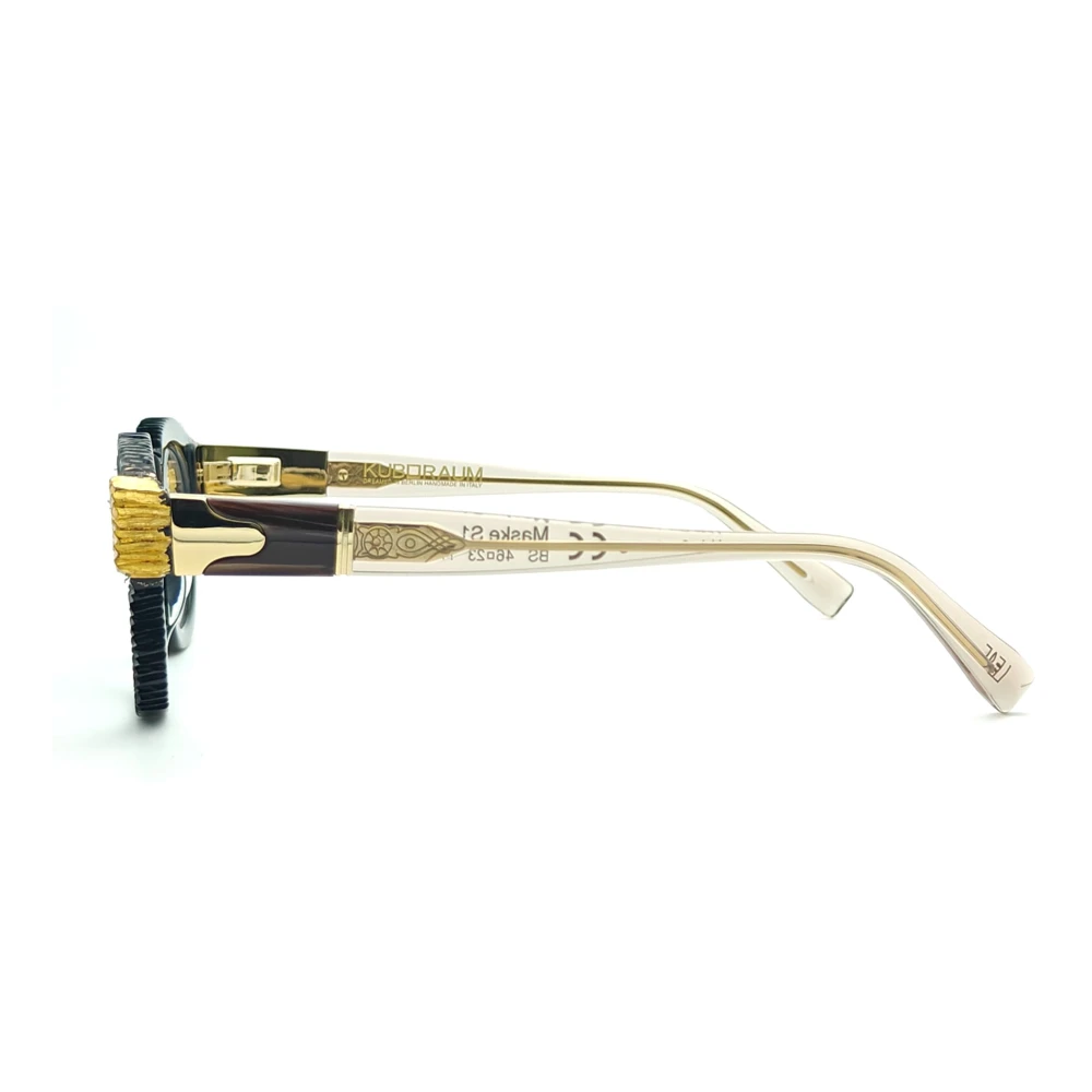 Kuboraum Zwarte Glans Gouden Blad Bril Black Dames
