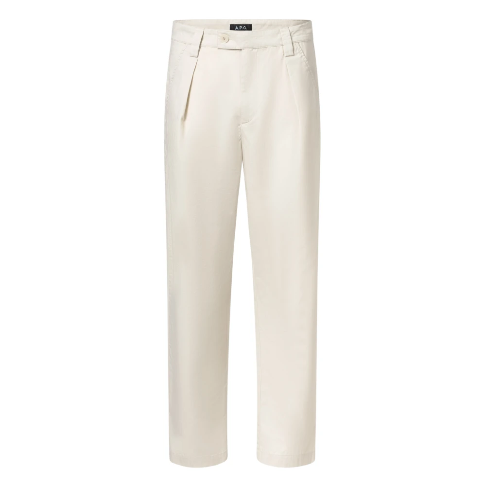 A.p.c. Wijde Pijp Wortel Snit Katoenen Broek White Heren