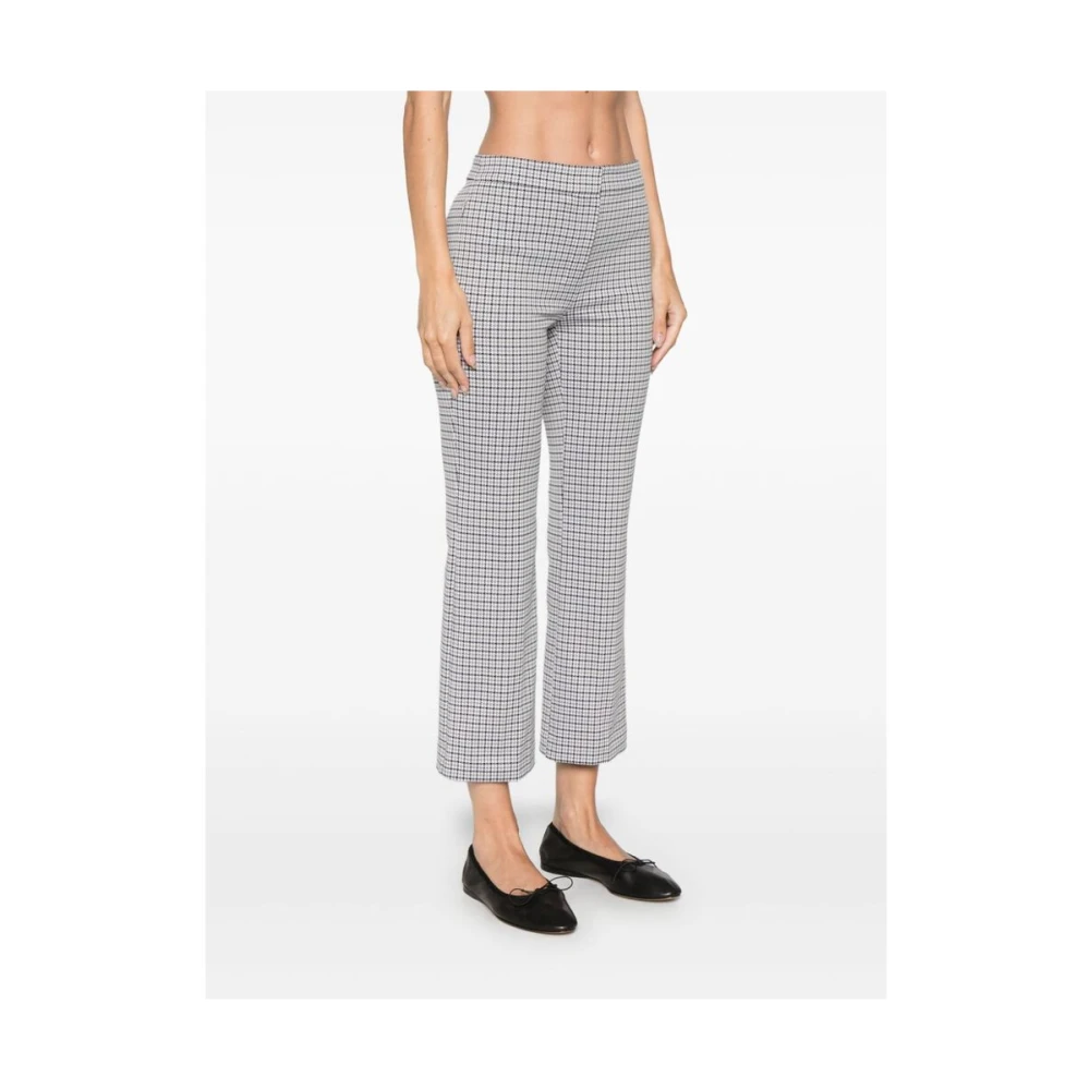 Theory Houndstooth Stretch Broek Gray Dames