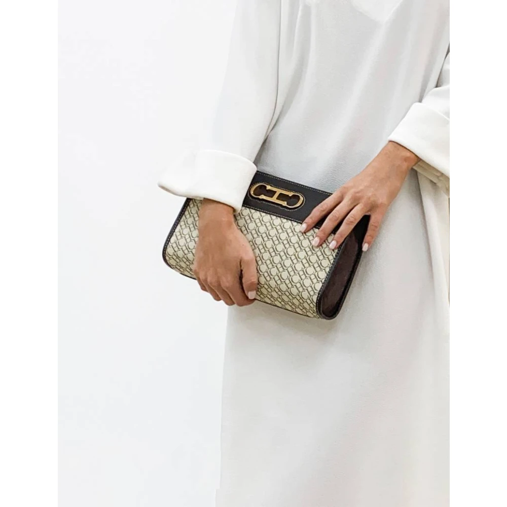 Carolina Herrera Gouden Initialen Insignia Clutch Multicolor Dames