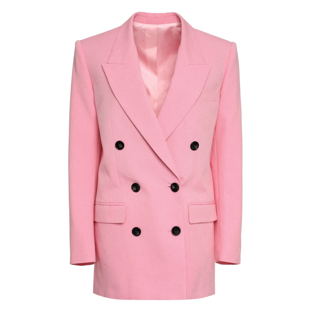 Isabel marant Dubbelrijige Viscose-Katoen Blazer Pink Dames