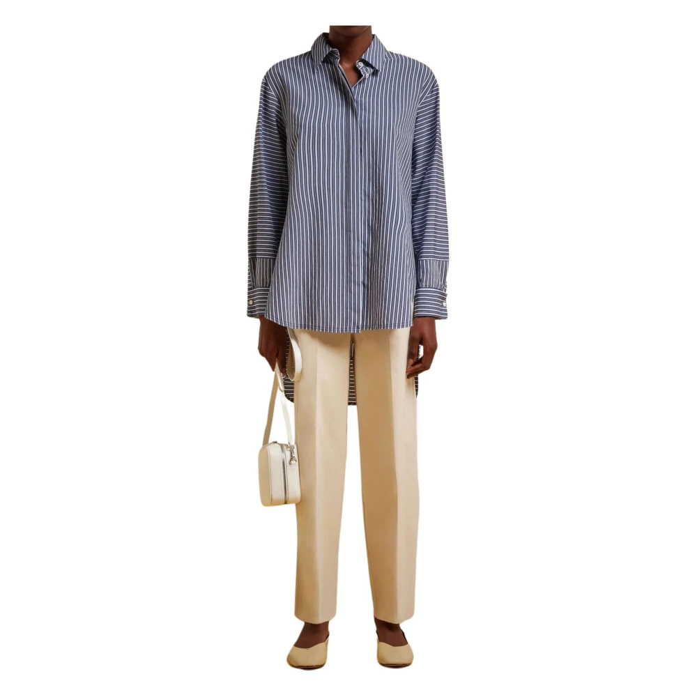 Liviana Conti Beige Broek Slim Fit Viscose Beige Dames