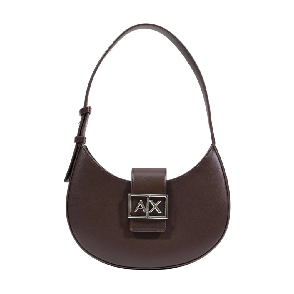 Armani Exchange Women's Brown Handbag With Zip Closure And Inside Pocket - Shoulder Bags - One Size- Bags