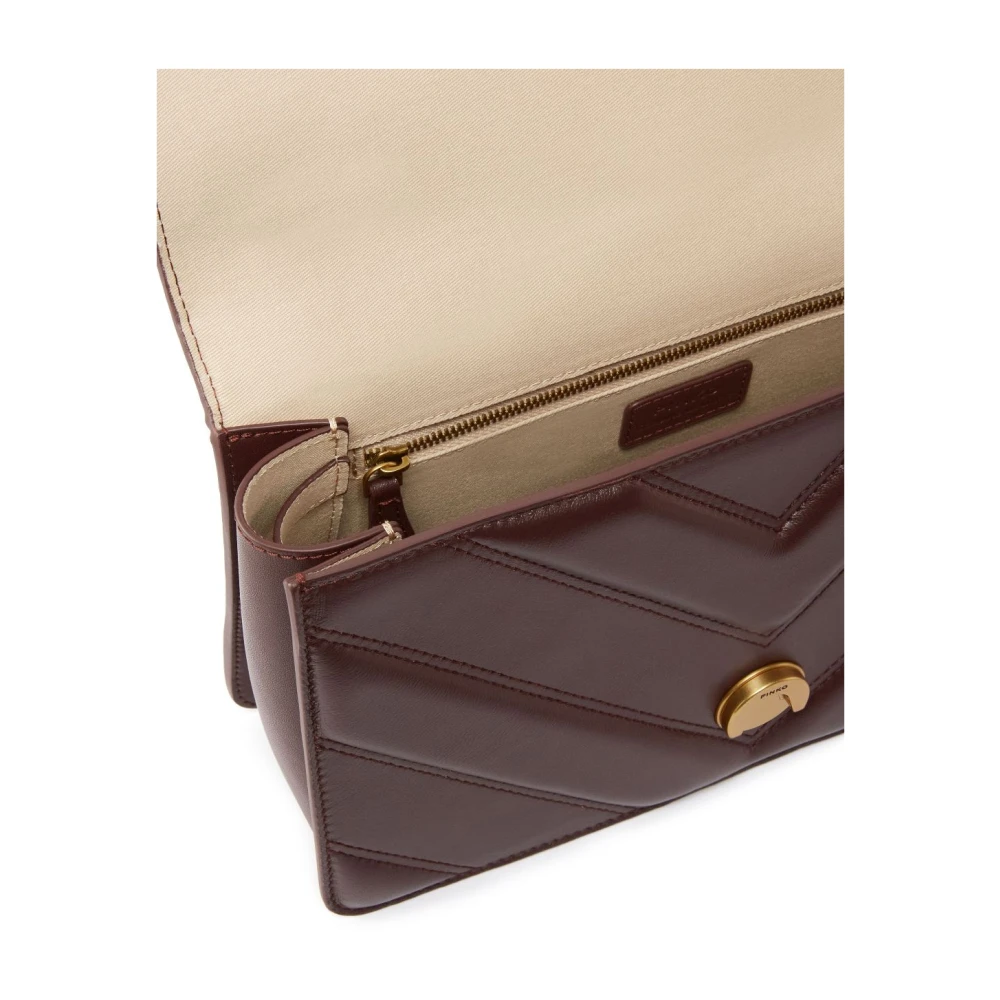 pinko Bordeaux Schoudertas Elegante Stijl Brown Dames