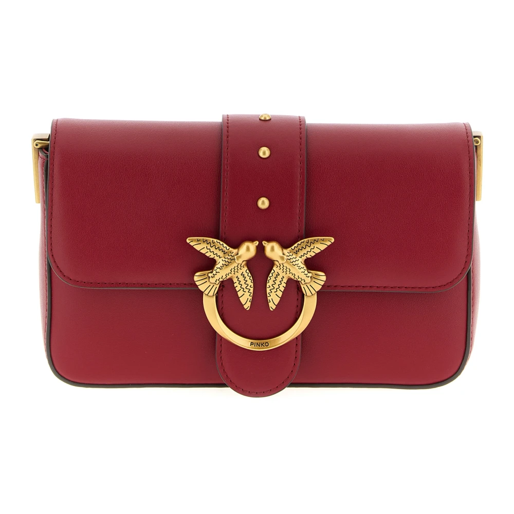 Pinko Women's Red Mini Love Slouchy Shoulder Bag