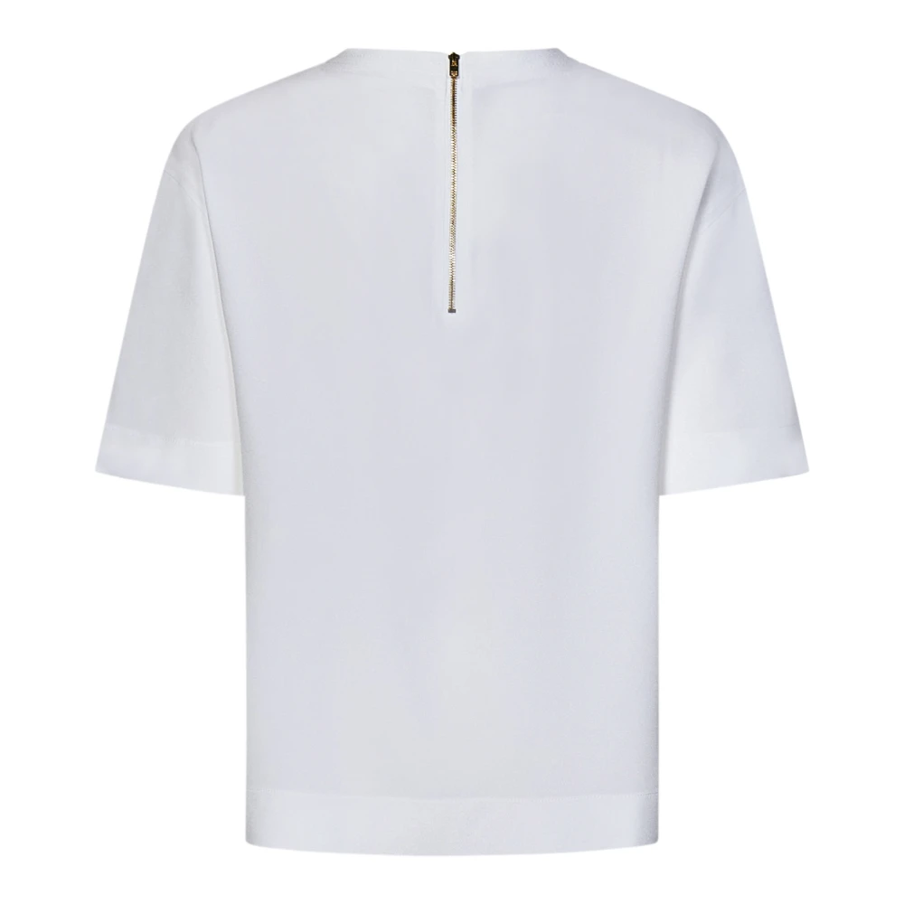 Moschino Witte Heart of Wool Shirt met Gouden Rits White Dames