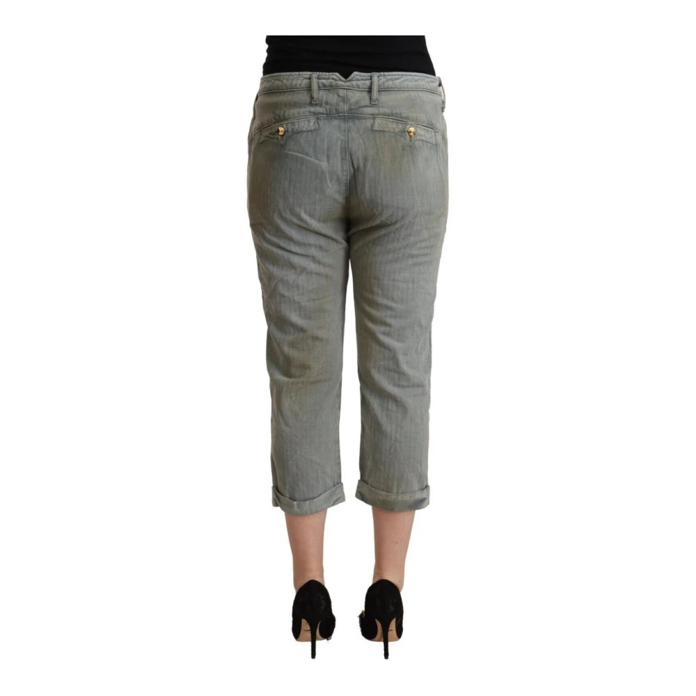 Cycle Grijze Mid Waist Skinny Cropped Broek Gray Dames