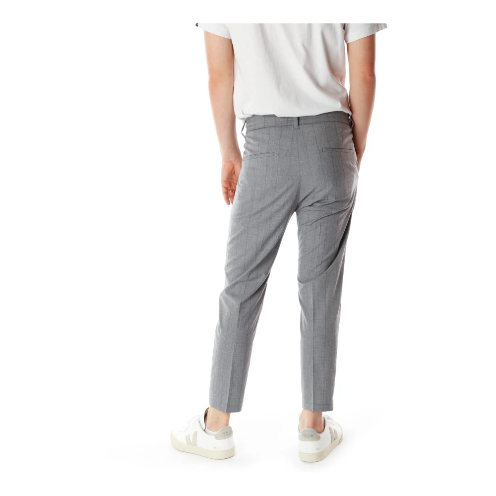 drykorn Tapered Fit Broek met Plooien Gray Heren