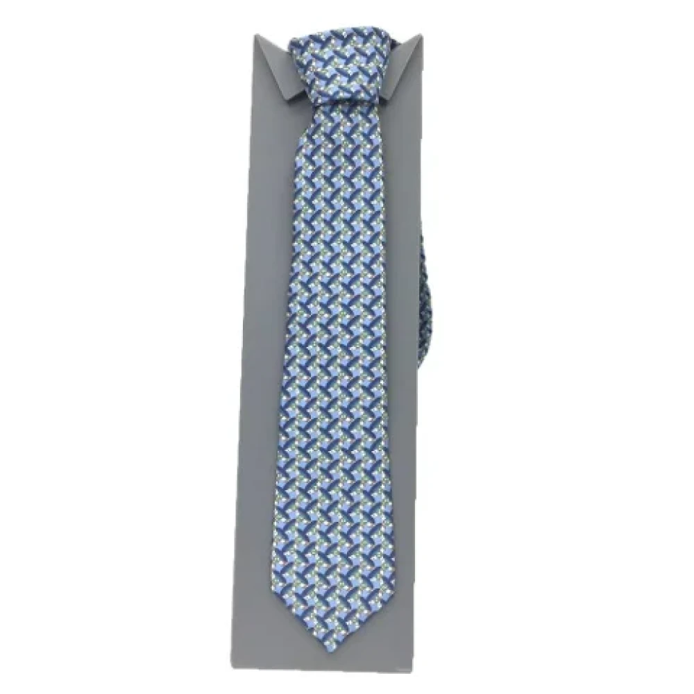 Gucci Vintage Pre-owned Silk home-office Blue Dames