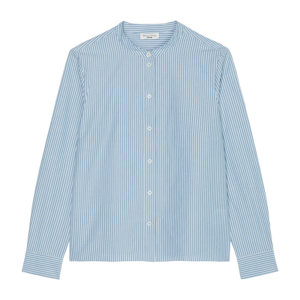 Marc O'Polo Gestreepte blouse met plooidetail normaal Blue Dames