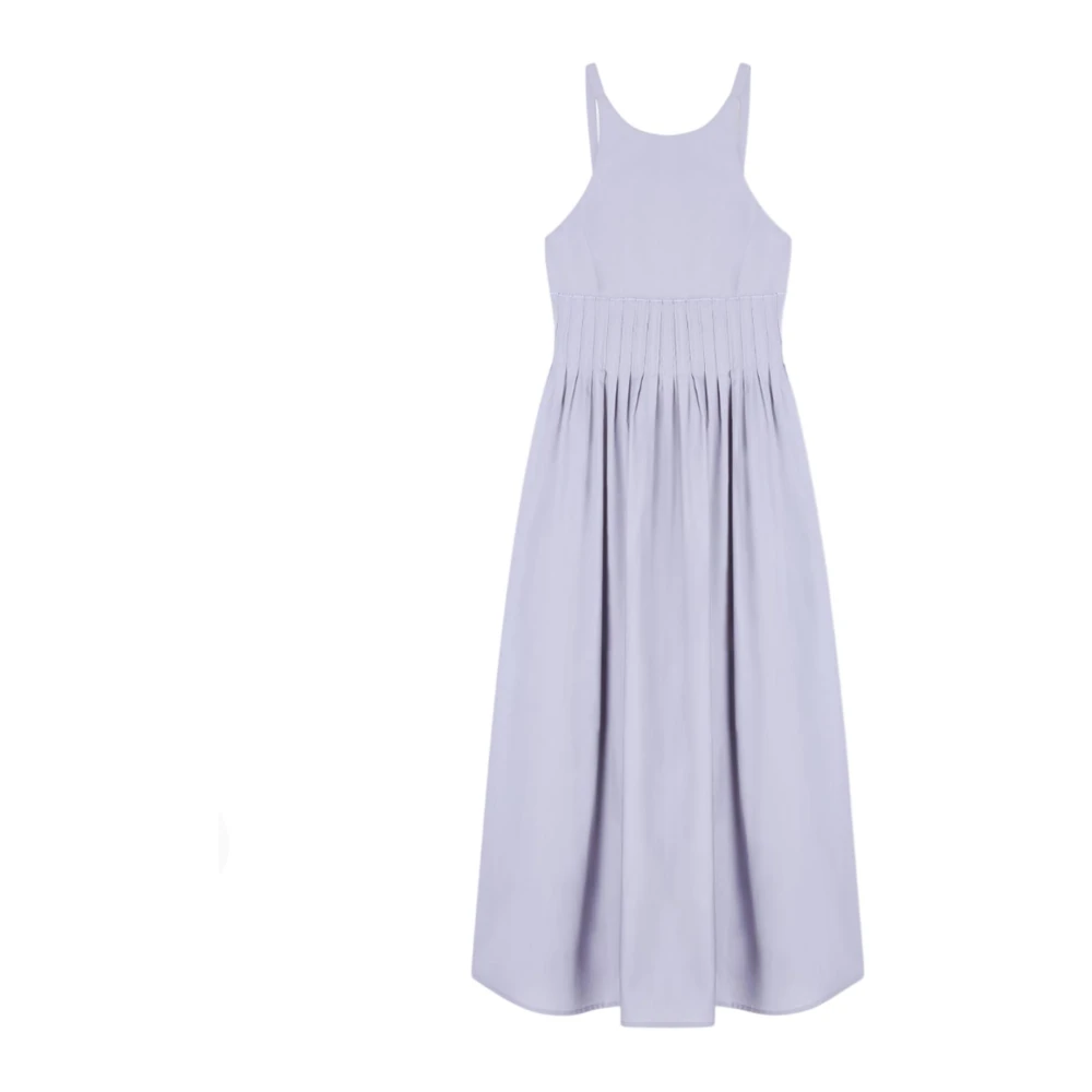 Emporio Armani Donna Viola - Abito Lungo In Popeline Con Motivo Smock - Dresses - M