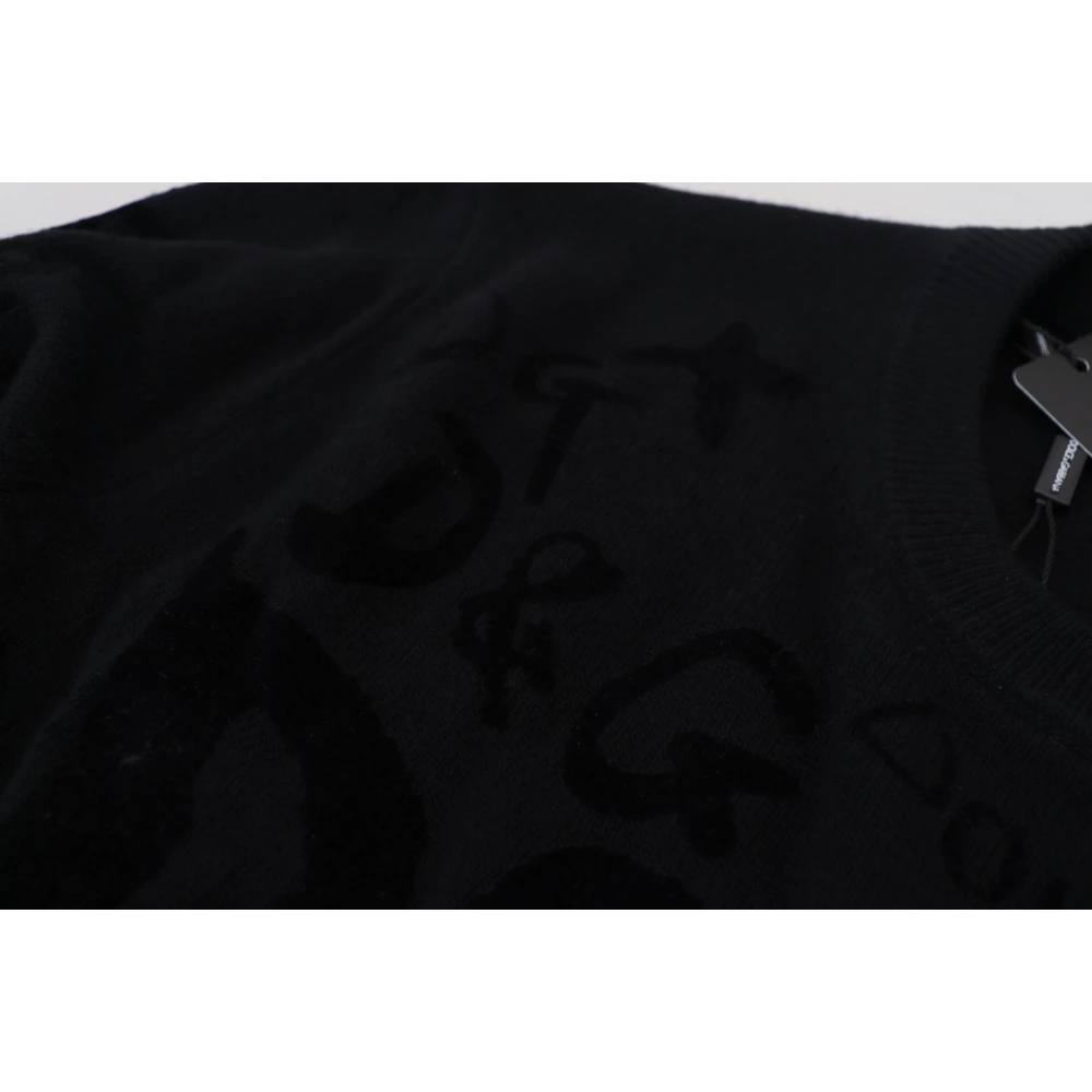 Dolce & Gabbana Zwarte Logo Trui Black Heren