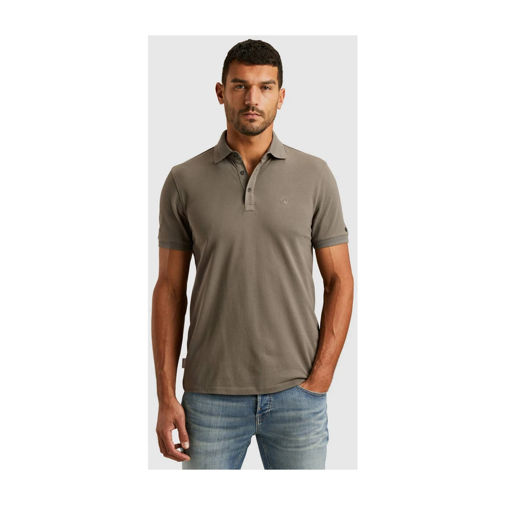Cast Iron Fijne Piqué Korte Mouw Polo Shirt Green Heren