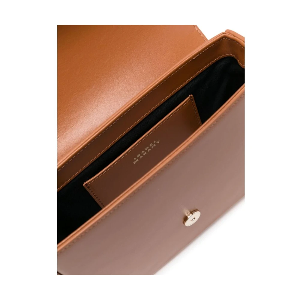Isabel marant Cognac Bruin Leren Schoudertas met Ketting Brown Dames