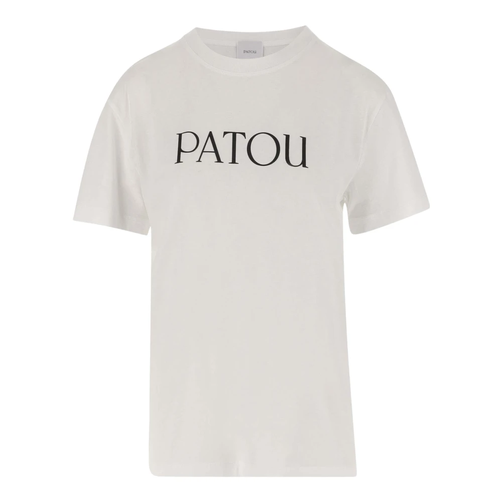 Patou Katoenen T-shirt met Logo Wit White Dames