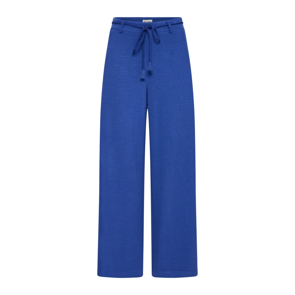 Ichi Blue Wide Trousers, Female, Xl, Wide Trousers