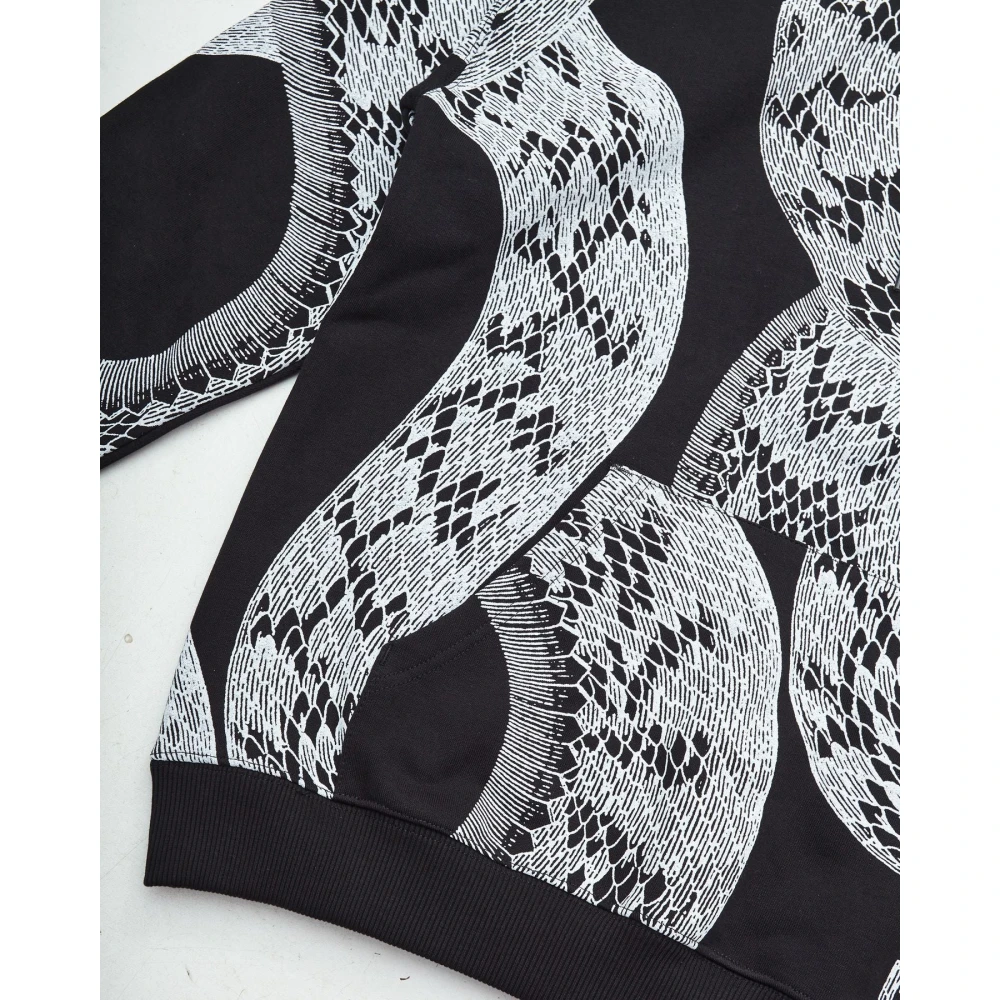 Iuter Zwarte hoodie met Boa-trim Multicolor Heren