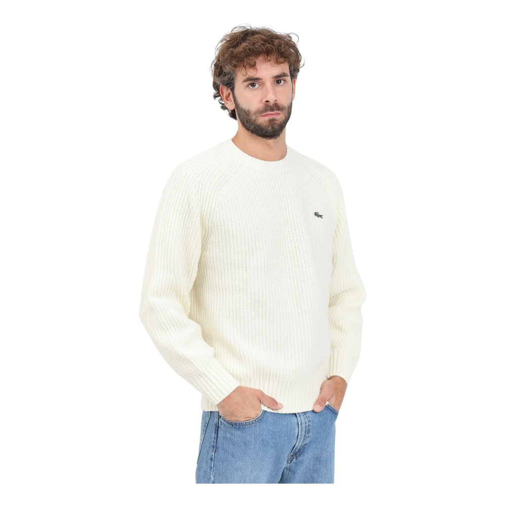 Lacoste Crème Crew Neck Sweater Beige Heren