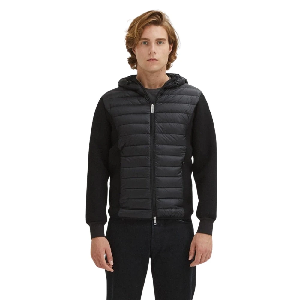 Centogrammi Zwarte Nylon Jas met Ganzendonsvulling Black Heren
