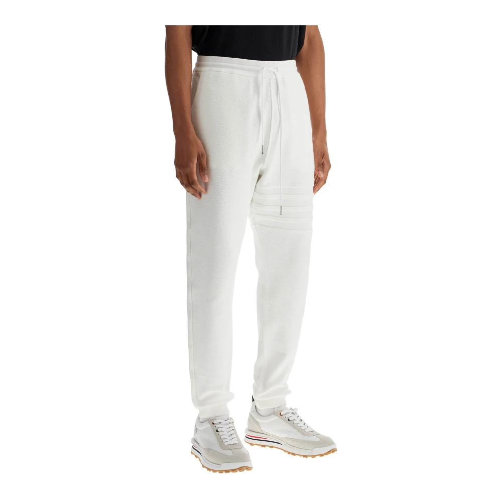 Thom Browne Gestreepte katoenen sweatpants White Dames