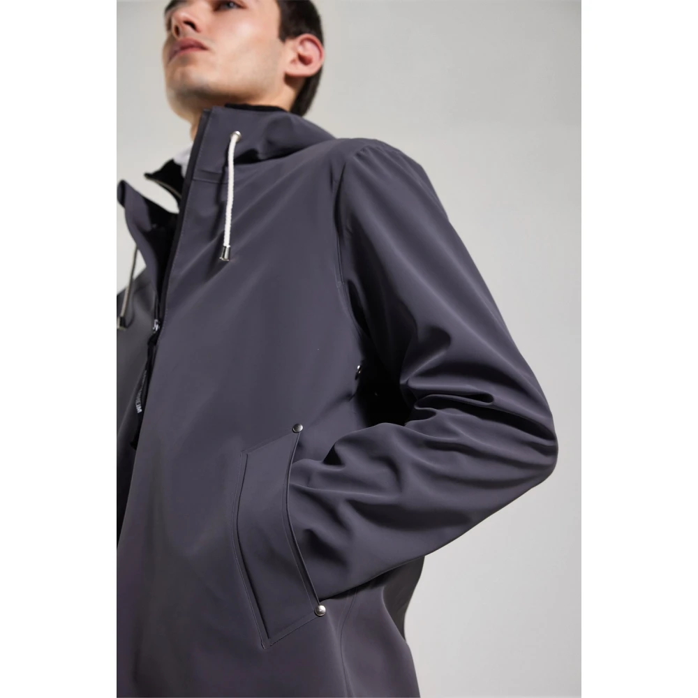 Stutterheim Lichtgewicht Waterdichte Rits Regenjas Blue Heren