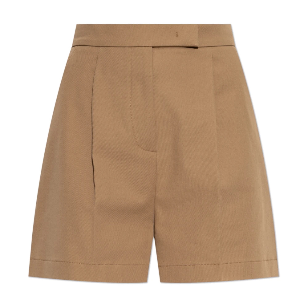 Max Mara Brown Short Shorts, Female, M, Pleated Shorts