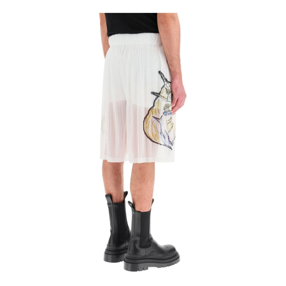 Burberry Witte Shorts met Mythologisch Motief White Heren