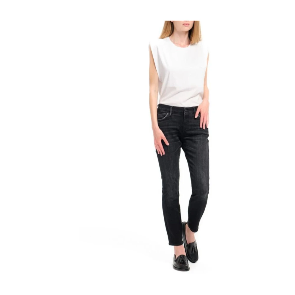 Cycle Vintage Skinny Jeans Zwart Enkel Lengte Black Dames
