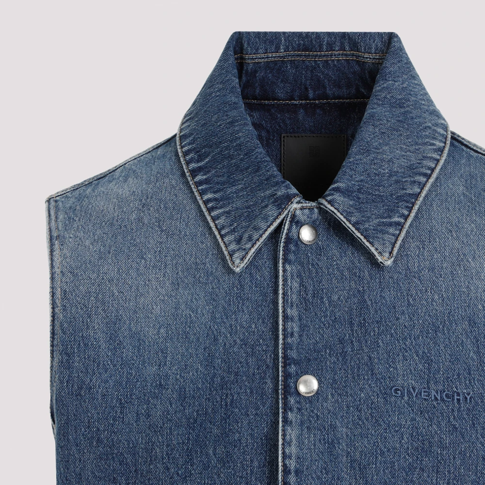 Givenchy Mouwloos Denim Vest Blue Heren