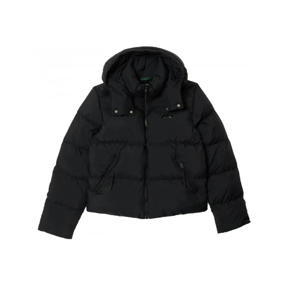 Lacoste Dames Logo Gewatteerde Jas Black Dames