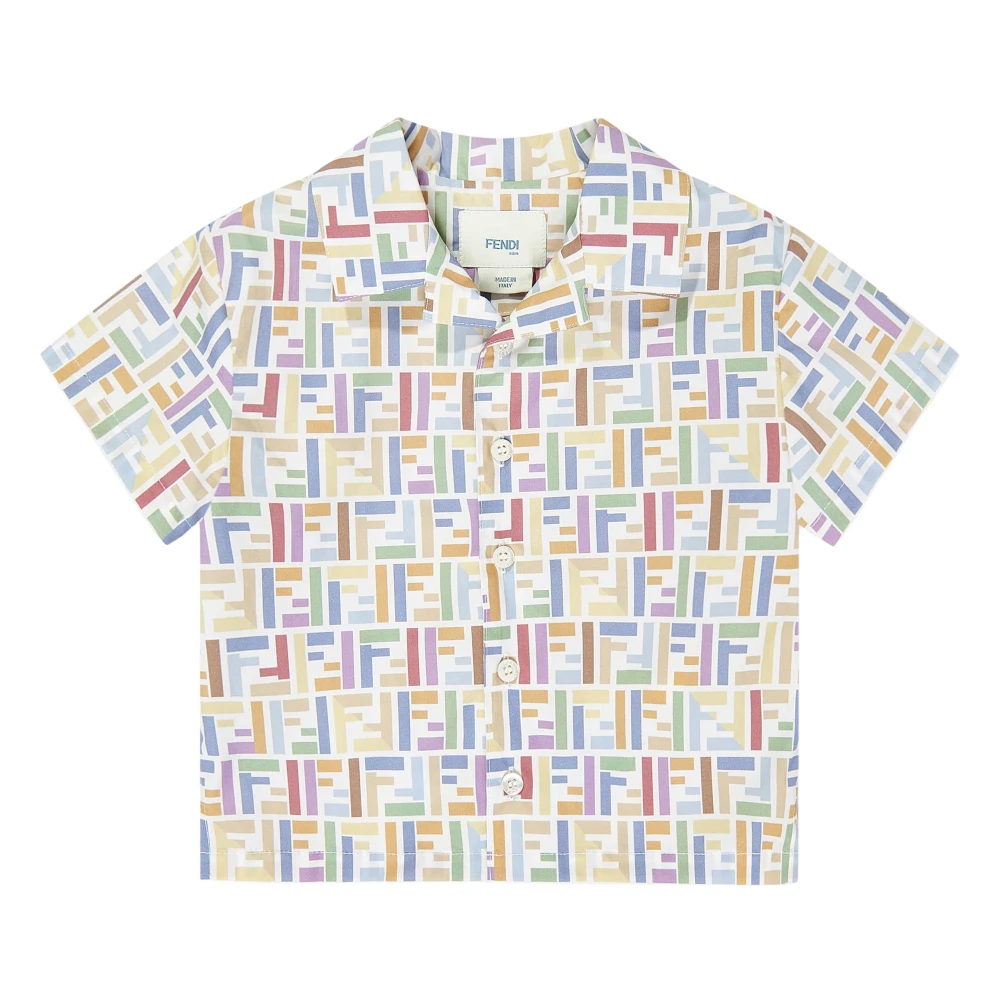 Fendi Ff Logo Shirt - Male - Kids Shirts - Multicolor - 12 M - Kids