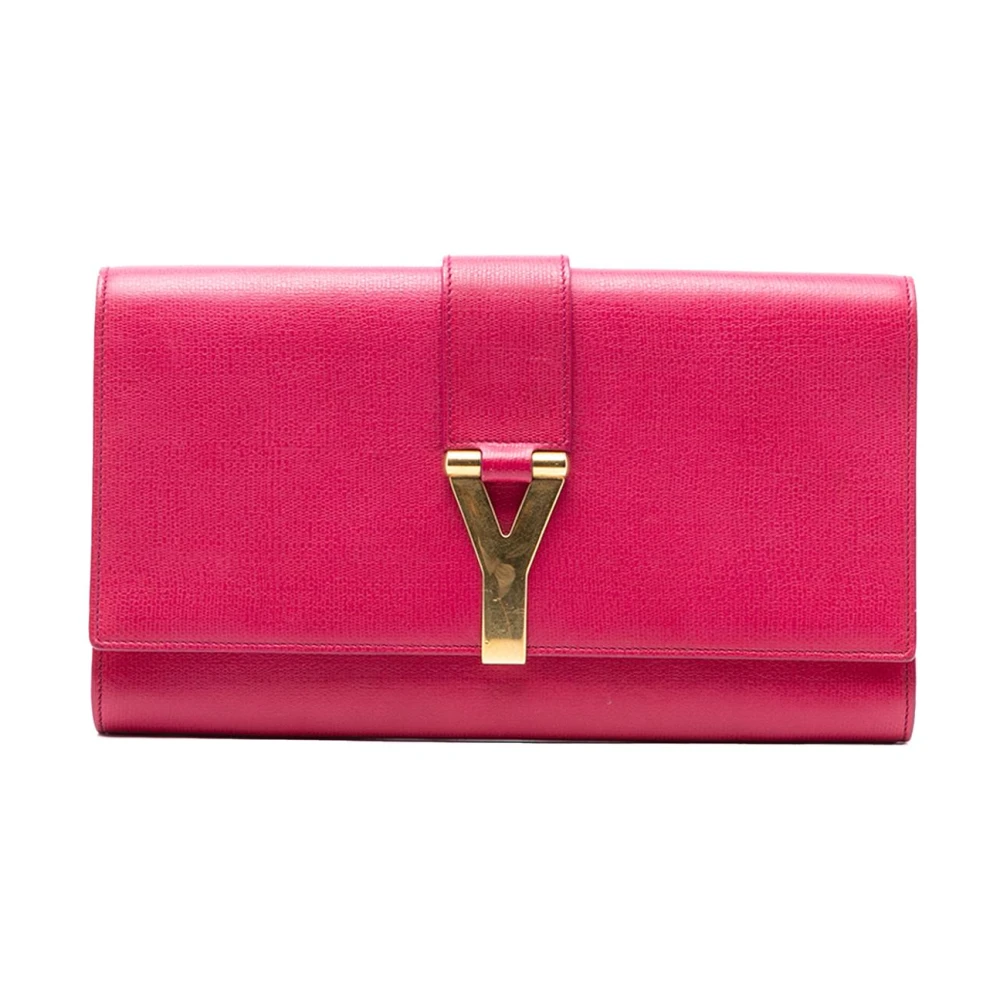 Saint Laurent Vintage Women's Pink Pre-Owned Flap Card Holder