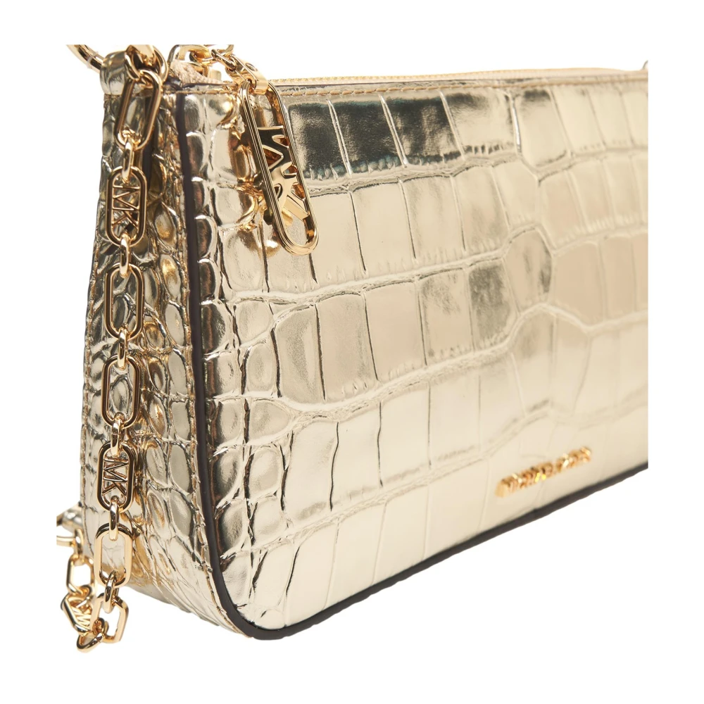 Michael Kors Gouden Krokodillenschoudertas Empire Yellow Dames