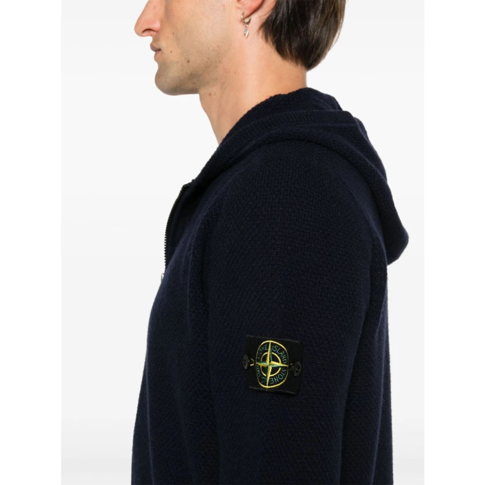 Stone Island Blauwe Sweater Collectie Black Heren