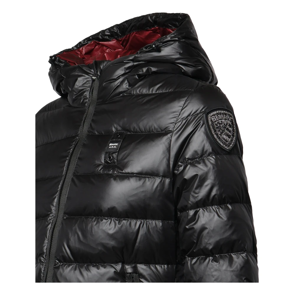 Blauer Lange waterdichte trenchjassen Black Dames