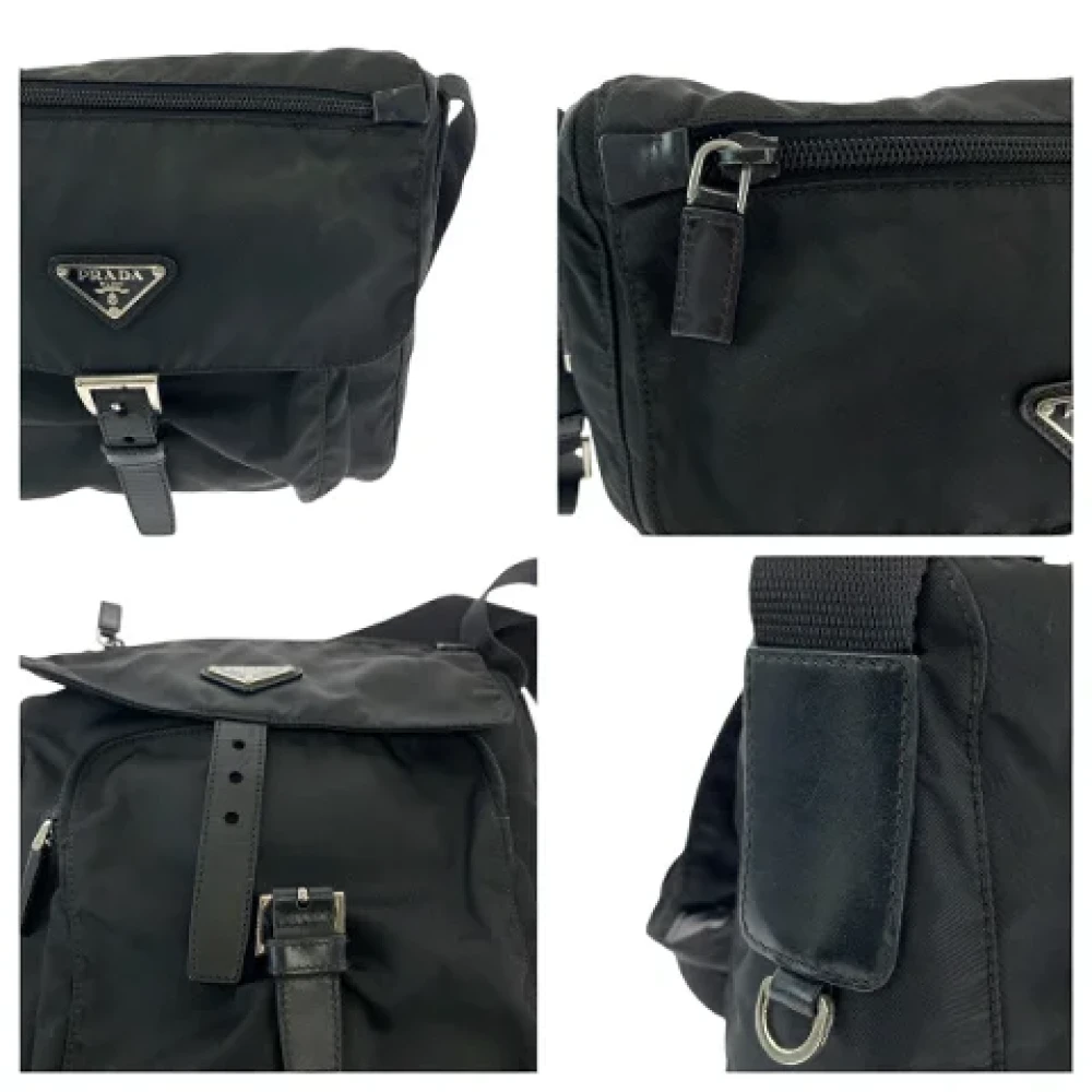 Prada Vintage Pre-owned Canvas crossbody-bags Black Dames